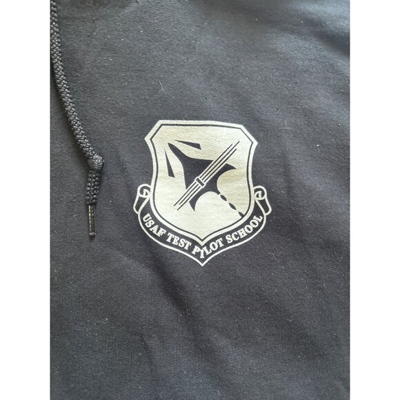 Gildan Heavy Blend Black Hoodie M USAF Test Pilot School Logo Cotton/Polyester - Picture 3 of 7